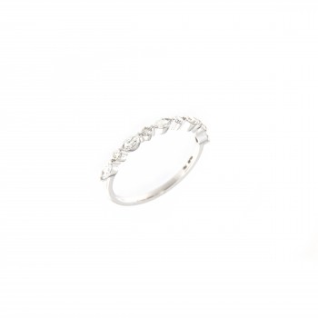 Δαχτυλίδι σειρέ με marquise cut και στρογγυλά διαμάντια, λευκός χρυσός Κ18