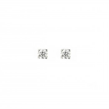 Σκουλαρίκια μονόπετρα διαμαντένια, λευκός χρυσός Κ18