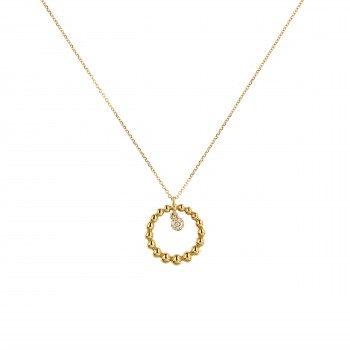 Κολιέ με λευκά διαμάντια, κίτρινος χρυσός Κ18