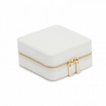Maria Small Zip jewellery Case white