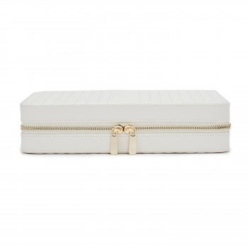 Maria Large Zip jewellery Case white