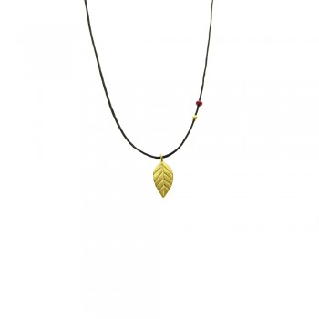 ΜΕΝΤΑΓΙΟΝ 925  ΜΕ ΦΥΛΛΟ & ΜΑΥΡΟ ΚΟΡΔΟΝΙ