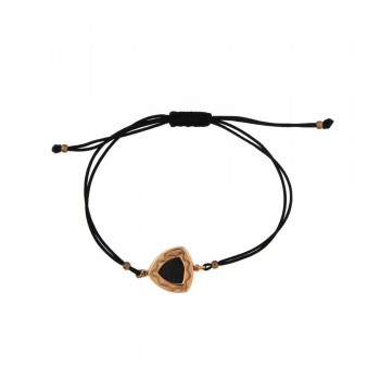 ΒΡΑΧΙΟΛΙ 925 ΜΕ ΚΕΝΤΡΟ ΟΝΥΧΑ & ΚΟΡΔΟΝΙ ΜΑΥΡΟ