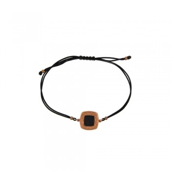 ΒΡΑΧΙΟΛΙ 925 ΜΕ ΚΕΝΤΡΟ ΟΝΥΧΑ & ΚΟΡΔΟΝΙ ΜΑΥΡΟ