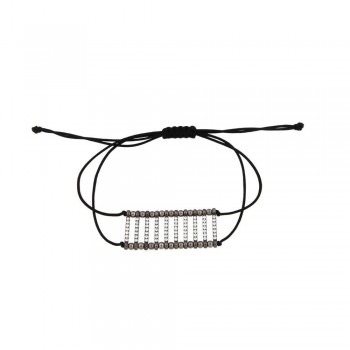 ΒΡΑΧΙΟΛΙ 925 ΜΕ ΖΙΡΓΚΟΝ & ΚΟΡΔΟΝΙ ΜΑΥΡΟ