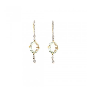 Σκουλαρίκια CASATO gioielli με διαμάντια και prasi,  χρυσός Κ18