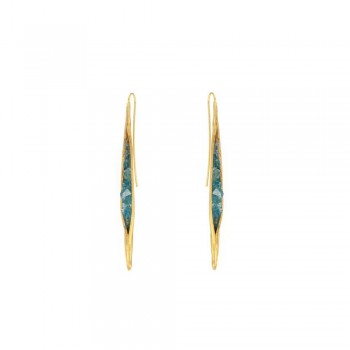 Labros & Semeli ΧΕΙΡΟΠΟΙΗΤΑ ΑΣΗΜΕΝΙΑ ΣΚΟΥΛΑΡΙΚΙΑ 925 ME AQUA MARINA