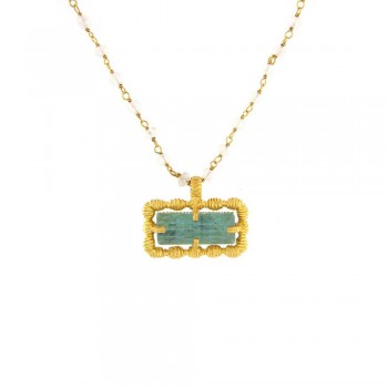 ΚΟΛΙΕ 925 ΜΕ ΗΜΙΠΟΛΥΤΙΜΕΣ ΠΕΤΡΕΣ AQUA MARINA XΑΛΑΖΙΑ-ΛΑΜΠΡΑΔΟΡΙΤΗΣ