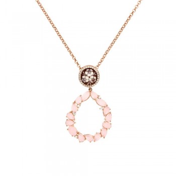 ΑΣΗΜΕΝΙΟ ΜΕΝΤΑΓΙΟΝ ΑΠΟ ΧΕΙΡΟΠΟΙΤΟ CAMEO ΜΕ ΡΟΖ QUARTZ