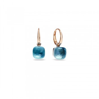 Σκουλαρίκια Pomellato Nudo με Sky blue topaz , ροζ και λευκό χρυσό Κ18