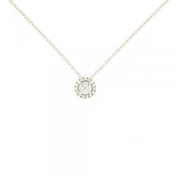 Κολιέ ροζέτα,λευκόχρυσος Κ18