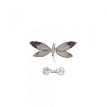 Καρφίτσα λιβελούλα SALVATORE PLATA  με κρύσταλλα ,ασήμι 925 