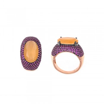 Δαχτυλίδι SALVATORE PLATA με έγχρωμα κρύσταλλα ,ασήμι 925 