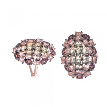 Δαχτυλίδι SALVATORE PLATA με έγχρωμα κρύσταλλα ,ασήμι 925 