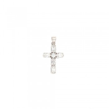 Σταυρός οβάλ ριβιέρα, λευκόχρυσος  Κ14
