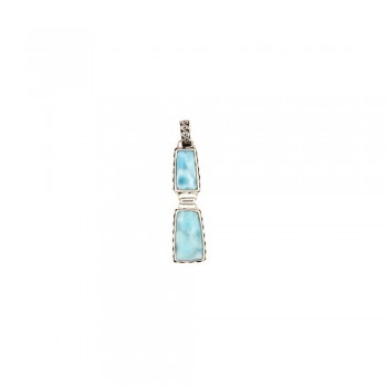 Μενταγιόν TASO με πέτρες Larimar  ,ασήμι 925