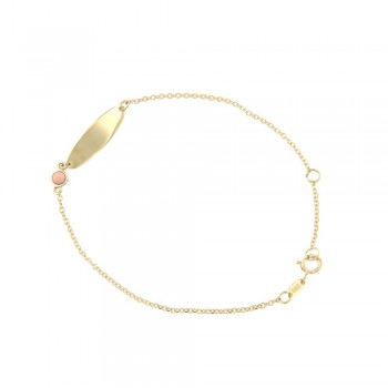 Βραχιόλι παιδικό πεταλούδα σε σμάλτο, ροζ χρυσός Κ14