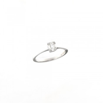 Δαχτυλίδι με διαμάντια baguetes ,λευκόχρυσος Κ18