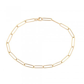 Βραχιόλι παραλληλόγραμμοι κρίκοι ,ροζ χρυσό Κ18