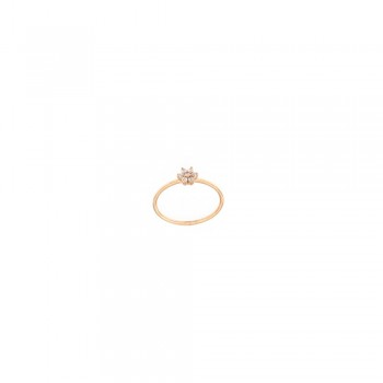 Δαχτυλίδι σε σχήμα λουλουδιού με  διαμάντια, ροζ χρυσός Κ18