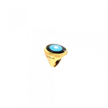 Δαχτυλίδι GAVELLO Matix με μαύρη essenza ,ασήμι επιχρυσωμένο ροζ