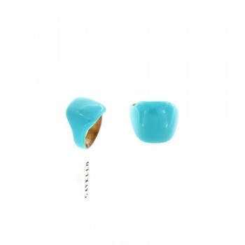 Δαχτυλίδι GAVELLO τετράγωνο  chevalier με τυρκουάζ σμάλτο ,ασήμι 925