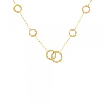 Κολιέ με στοιχεία σε κύκλους σε τεχνοτροπία, κίτρινος χρυσός Κ14