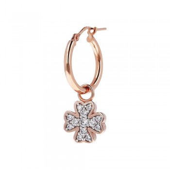 Σκουλαρίκι Bronzallure κρίκος με σταυρό ζιργκόν, κίτρινα επιχρυσωμένα