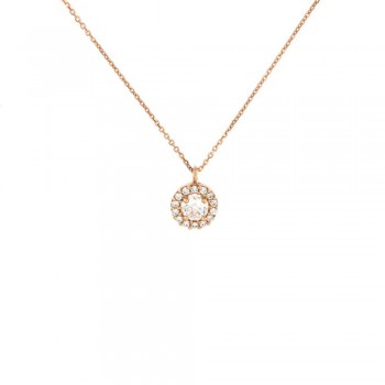 Κολιέ ροζέτα , ροζ χρυσός Κ14
