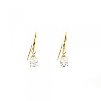 Σκουλαρίκια κρεμαστά  σταγόνα , κίτρινος χρυσός Κ14