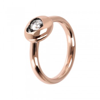 Δαχτυλίδι Bronzallure καρδιά με ζιργκόν, ροζ επιχρυσωμένο