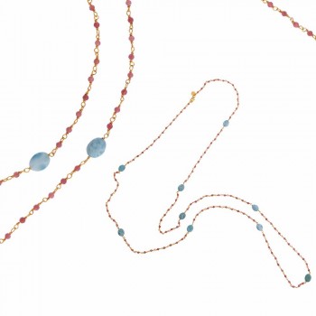 Κολιέ SALVATORE PLATA με amazonite, ασήμι 925 