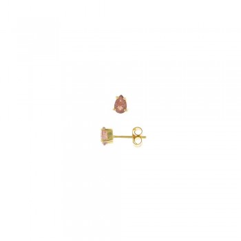 Σκουλαρίκι SALVATORE PLATA μονό με ροζ quartz, ασήμι 925 