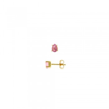 Σκουλαρίκι SALVATORE PLATA μονό με τουρμαλίνη, ασήμι 925 