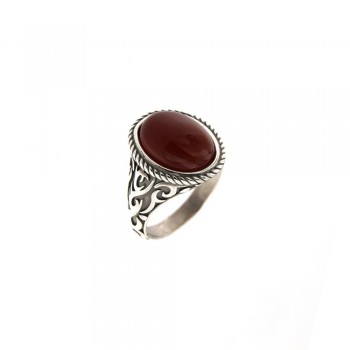 Δαχτυλίδι ανδρικό ALBERT M. με red carnelian, ασήμι 925 Δαχτυλίδι ανδρικό ALBERT M. με red carnelian, ασήμι 925
