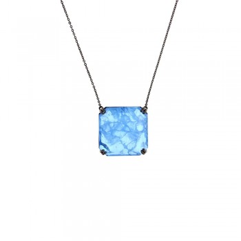 Κολιέ με ένχρωμα ζιργκόν, ασήμι 925