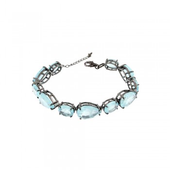 Βραχιόλι με ένχρωμα ζιργκόν, ασήμι 925