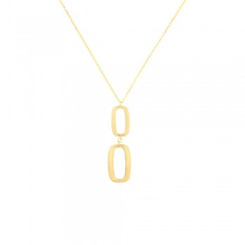 Κολιέ με κρίκους παραλληλόγραμους, κίτρινος χρυσός Κ14