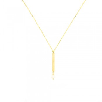 Κολιέ με μαργαριτάρια, κίτρινος χρυσός Κ14