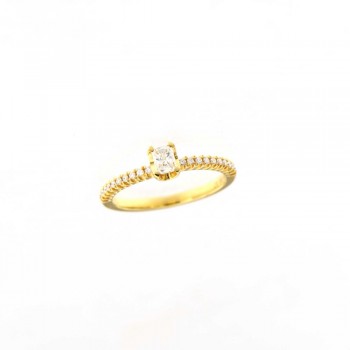 Δαχτυλίδι μονόπετρο με radiant διαμάντι, κίτρινος χρυσός Κ18