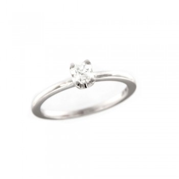 Δαχτυλίδι μονόπετρο με radiant cut διαμάντι, λευκός χρυσός Κ18