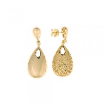 Σκουλαρίκια SALVATORE PLATA, ασήμι κίτρινο επίχρυσο 925 