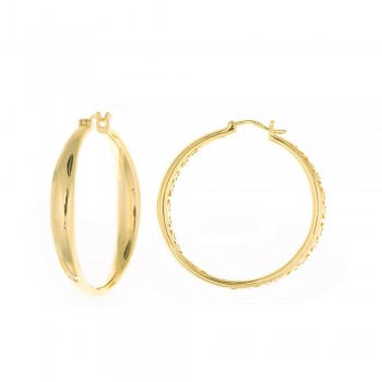 Σκουλαρίκια κρίκοι SALVATORE PLATA, ασήμι κίτρινο επίχρυσο 925 