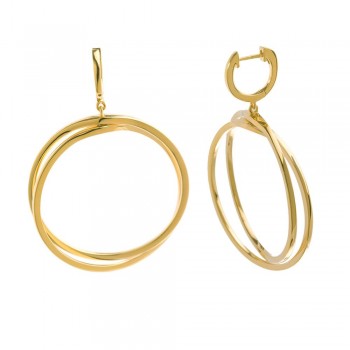 Σκουλαρίκια SALVATORE PLATA, ασήμι κίτρινο επίχρυσο 925 