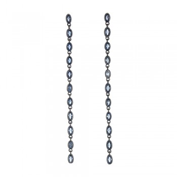 Σκουλαρίκια SALVATORE PLATA με έγχρωμα ζιργκόν, ασήμι επιροδιομένο 925 