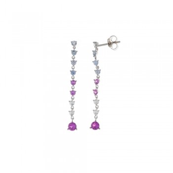 Σκουλαρίκια SALVATORE PLATA  με έγχρωμα ζιργκόν, ασήμι 925 