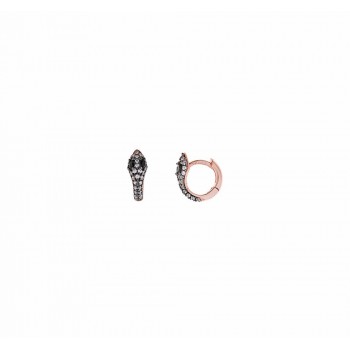Σκουλαρίκια κρικάκι SALVATORE PLATA με έγχρωμα ζιργκόν, ασήμι ροζ επίχρυσο 925 