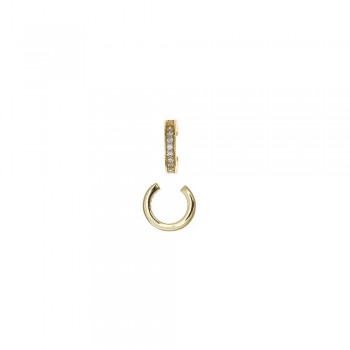 Σκουλαρίκια κρικάκι  μονό SALVATORE PLATA  με λευκά ζιργκόν, ασήμι 925 