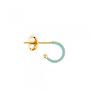 Σκουλαρίκια κρικάκι SALVATORE PLATA με τυρκουάζ σμάλτο, ασήμι κίτρινο επίχρυσο 925 