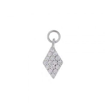 Charm ρόμβος SALVATORE PLATA με λευκά ζιργκόν, ασήμι 925 